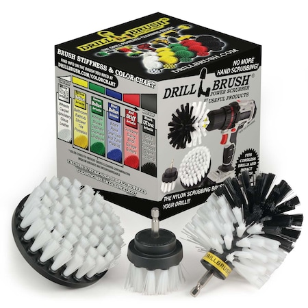 Drill Brush Power Scrubber By Useful Products 5 in W 5 in L Brush, White W-S-42O-QC-DB